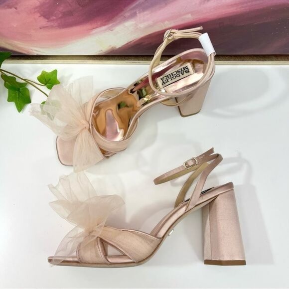 Badgley Mischka Collection Tess Ankle StrapSandal in Soft Blush Size 9 - Picture 7 of 12